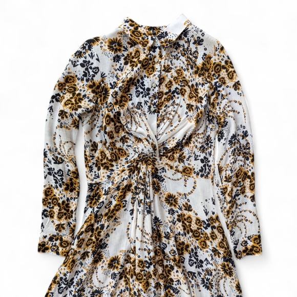 Free People Tough Love‎ Floral Long Sleeve Classic Shirt Midi Maxi Boho Dress 2 - Picture 9 of 16